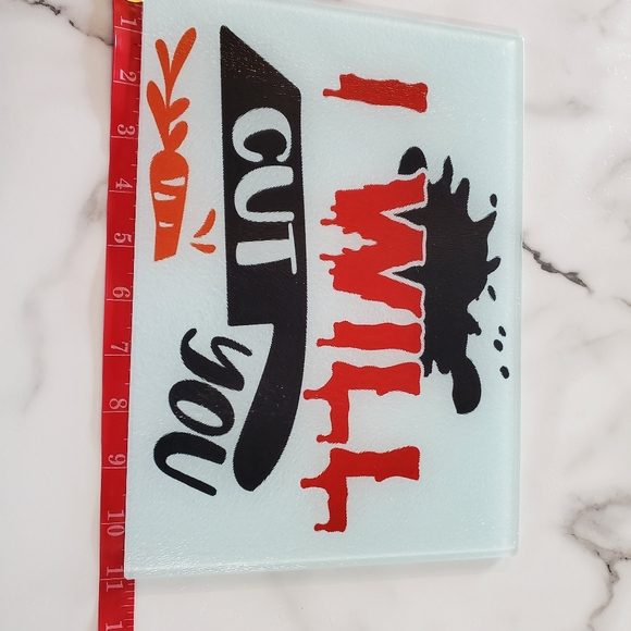 I WILL CUT You Glass Cutting Board - Picture 5 of 7